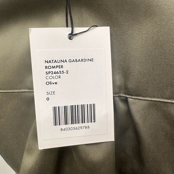 GENERATION LOVE Natlina Gambardine Romper Olive Green Women Size 0 2 XS Sm $325 - Picture 11 of 13